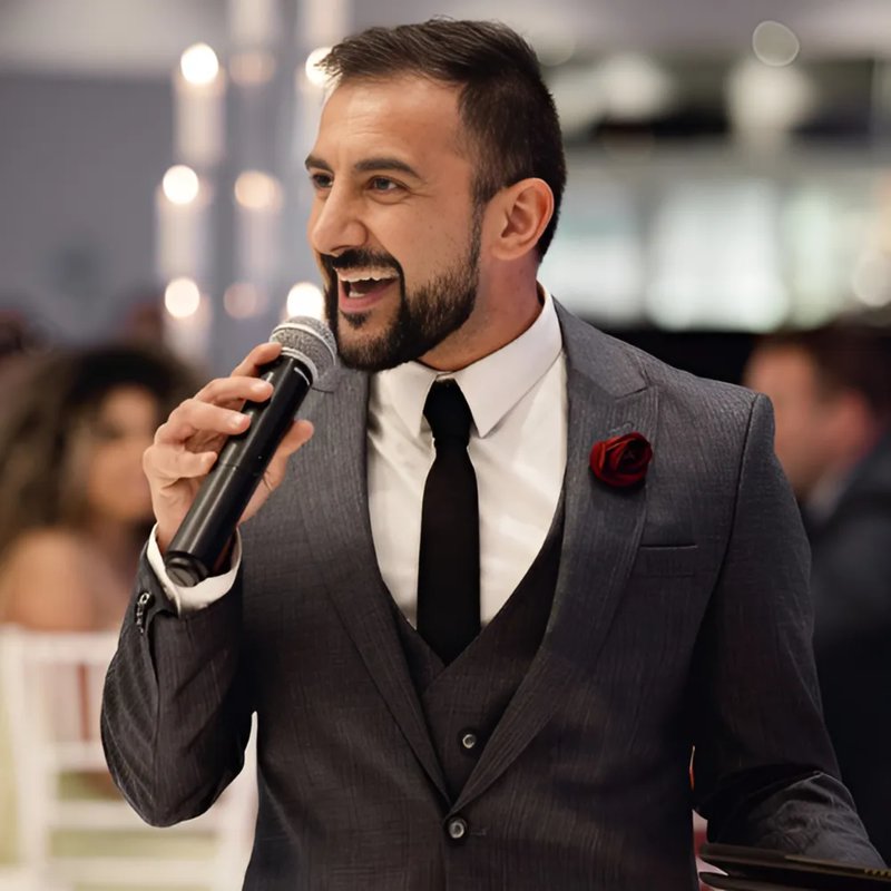 Professional MC hosting event